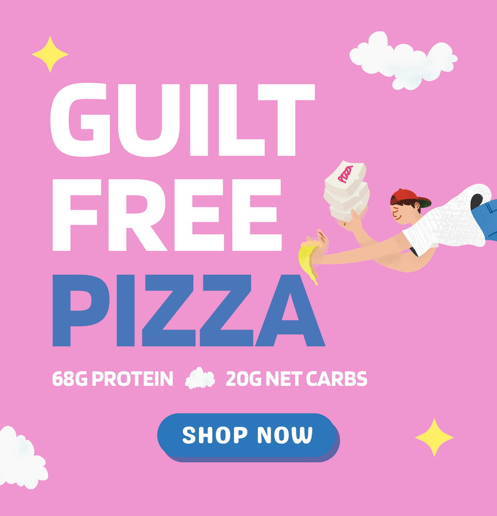 A dreamworthy, 11-inch, guilt-free pizza with 17 grams of protein, 22 grams of fibre, and 5 grams of net carbs.